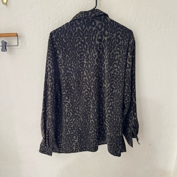 Vintage Shaver Lake Green Black Cheetah Long Sleeve Button Down Large - Picture 4 of 4